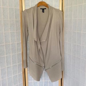 Kenneth Cole Beige/Tan Open Front Sweater Cardigan